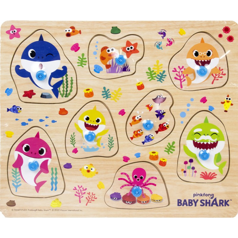 Pinkfong Baby Shark Wooden Button Puzzle 22x26cm From Wholesale And Import