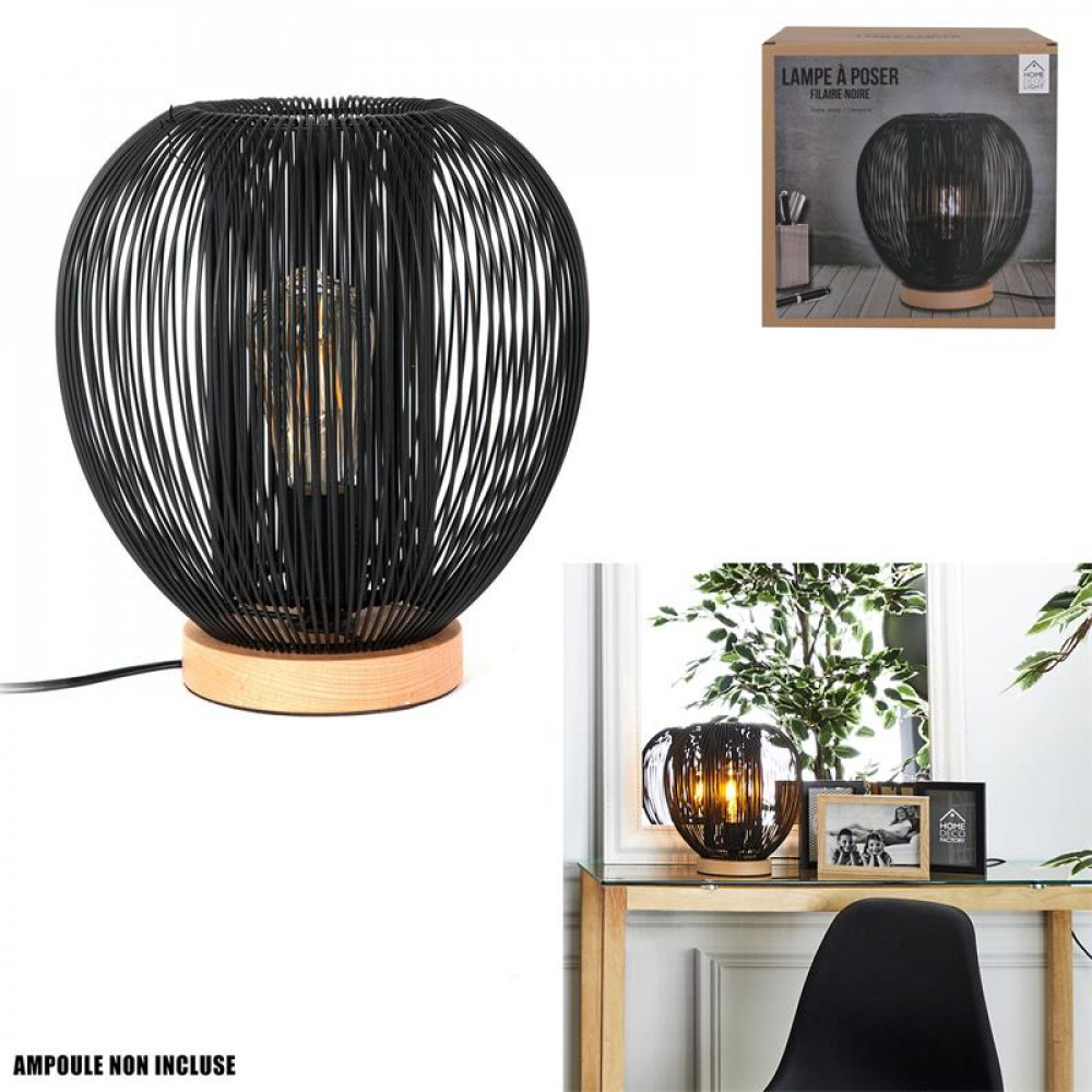 Lampe A Poser Boule Filaire Noir Du Grossiste Et Import