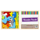 wood puzzle, wild animals, 12 pieces, 17x17x2 mont