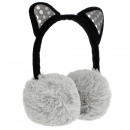 earmuffs cat gray starpak pouch with a pendant
