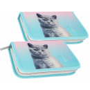 pencil case 1 zipper 2 flaps equipped kitty 1 star