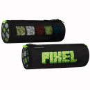 pencil case tube, 1 pixel zipper, green starpak ba