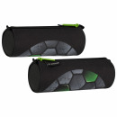 tube pencil case with 1 zipper Football green p st