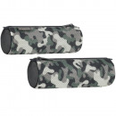tube pencil case with 1 camo zipper with mesh star