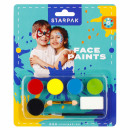 face paints 6 colors + accessories starpak blis