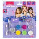 face paints 6 colors + glitter + fai accessories