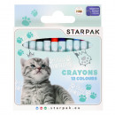 wax crayons 12 colors kitty c starpak