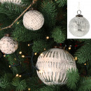 Ornamento di palline di Natale, bianco, grande, ci
