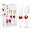 groothandel Huishouden & Keuken: Champagneglas Heart , set van 2, ca. 200 ml