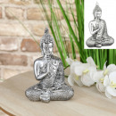 Buddha , ezüst, ülő, L, kb 17,5cm magas