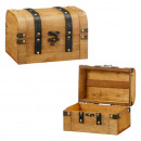 grossiste Décoration: Coffres valise, bois, lot de 2, petit, marron