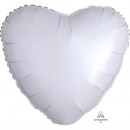 Standard white metallic foil balloon heart loose 4