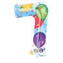 SuperShape Number 7 Balloons & Streamers Foil 