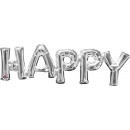 SuperShape word 'Happy' silver foil balloo