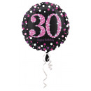 Standard Pink Celebration 30 foil balloon, round, 
