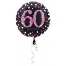 Standard Pink Celebration 60 foil balloon, round, 