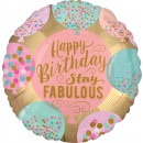 Standard Happy Birthday Stay Fabulous Foil Balloon