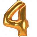 Palloncino foil oro formato 4 Jumbo numero 4 L53 9