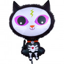 Junior Shape Skelly Kitty foil balloon wrapped 40