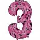 Mid size Minnie Mouse Forever number 3 foil balloo