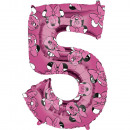 Mid size Minnie Mouse Forever number 5 foil balloo
