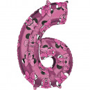 Mid size Minnie Mouse Forever number 6 foil balloo