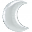 SuperShape white satin Crescent moon foil balloon 
