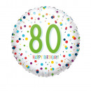 Standard EU Confetti Bday 80 foil balloon packed