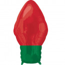 Normál alakú piros karácsonyi izzó fólia labda