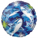 Standard Shark foil balloon wrapped round 43 cm