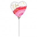 9' Geode Watercolor Love foil balloon heart lo