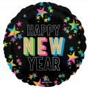 Standard New Year Glow foil balloon packed 43cm
