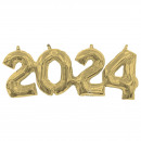 Block Phrase 2024 White Gold Foil Balloon Wrapped