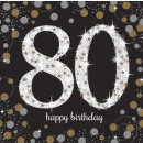 16 napkins Sparkling Celebration 80 years
