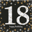 16 napkins 18 Sparkling Celebration - Silver &