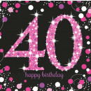 16 napkins 40 Sparkling Celebration - Pink 33 x