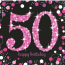 16 napkins 50 Sparkling Celebration - Pink pris