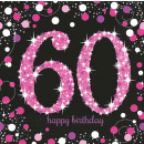 16 napkins 60 Sparkling Celebration - Pink pris