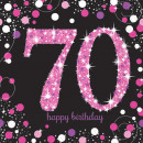 16 napkins Pink Celebration 70 years