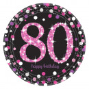 8 plate Pink Celebration 80 years Prismatic 23cm