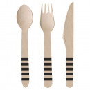 Wood Cutlery Kicker Party 24 Pieces