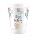 8 cups Happy Birthday Pastel paper 250 ml