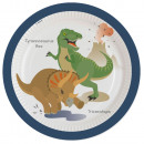 8th plate happy Dinosaur round paper 23 cm