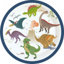 8th plate happy Dinosaur round paper 18 cm
