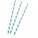 12 drinking straws Aqua Glamor paper 19.5 cm