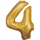 Large number 4 gold foil balloon N34 packed 66 cm