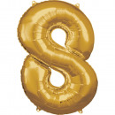 Large number 8 gold foil balloon N34 packed 53 cm