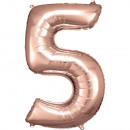 Large number of 5 rose gold foil balloon N34 packe