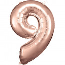 Large number of 9 rose gold foil balloon N34 packe