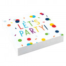 20 Confetti Birthday napkins 25 x 25 cm